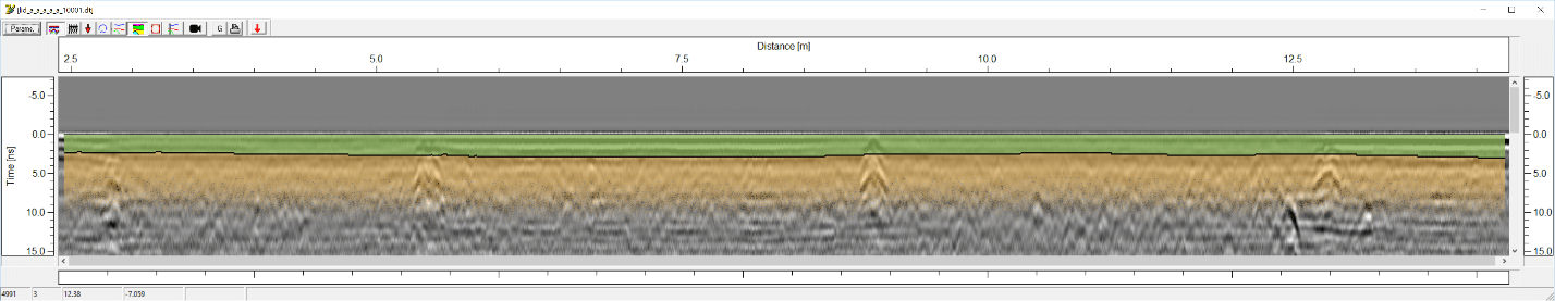 pipe penetrating radar data collected by the ACPS from the Harbourgreene Line in Surrey, British Columbia